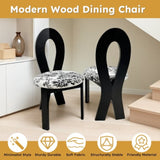 Dining Chairs Set of 2, Key-Design Home Chairs - Linen Upholstered Solid Wooden Dining Chairs with W2700P338557