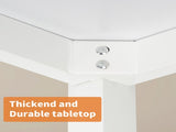 white desktop white pipe frame P2 particleboard with triamine steel feet 110cm computer desk 76997626
