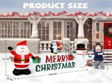 9.8 Ft Wide Lighted Santa and Snowman Christmas Inflatable with Merry Christmas Sign 93990105
