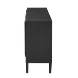 U_Style 59.8" 4-Door Sideboard,Hidden Handle,Distinctive Solid Ash Veneer Buffet with Storage, N711P290714B