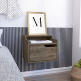 Busan Modern Floating Nightstand , End Table, Side Table Single-Drawer Design with Sleek Two-Tiered B200137841