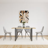 Dinings Set of 4, Modern Accents with Linen Fabric Upholstered Seat, Spoon Shape Kitchen 64149135