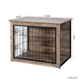 Dog Crate Furniture , Wooden Dog Crate with Double Doors, Dog Furniture, Indoor Dog Kennel, W331P225793