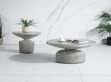 Weathered Grey End Table with Pedestal B062P209095