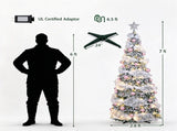 7FT Pre-Lit Snow Flocked Pop Up Christmas Tree with 180 Warm White LED Lights, Decorated with Star 62051847