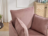Pink Swivel Accent Chair,Round Swivel Barrel Chair,Armchair Upholstered Living Room Chair Corduroy W2120P293678
