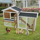 58" Wooden Outdoor Indoor Roof Waterproof Bunny Hutch Rabbit Cage Guinea Pig Coop PET House for W1431P341314