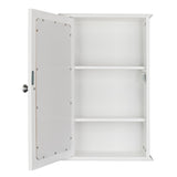 ZNTS Single Door Mirror Indoor Bathroom Wall Mounted Cabinet Shelf White 90390074