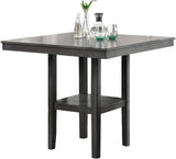 Classic Dining Room Furniture Gray Finish Counter Height 5pc Set Square Dining Table w Shelves B011119806