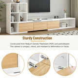 ON-TREND 74.8''-126'' Extendable TV Stand with 3 Tier Bookshelves for TVs up to 110'', Adjustable WF531669AAK