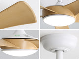 52 Inch Modern Ceiling Fan with 22W LED Light and Remote Control 5 ABS Blades for Living Room W934P230464