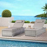 Outdoor Chaise Lounge Chair Set of 2 with Patio Pool Chairs Tanning Lounges for Outside,Beach Rattan W874P266565