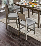 Contemporary Gray Set of 2pc High Chairs Padded Fabric Cushions Counter Height Chairs Dining Room B2741P320858