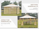 10ft x 10ft Outdoor Patio Gazebo Canopy Tent Beige 33119017