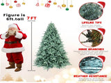 Artificial 7ft Blue green Tint Christmas Tree with 1845 PE/PVC Mixed Branch Tips, memory wireiron 02735955