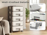 5-Drawer PP Storage Cabinet Vertical Slim Organizer for Bedroom Bathroom Office 70527350