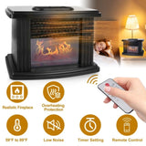 Electric Fireplace Heater 800W Artificial Flame Stove Heater with Accurate Digital Thermostat Timer 26779855