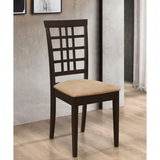 Cappuccino and Beige Lattice Back Side Chair B062P153705