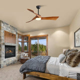 ZNTS 52 Inch Ceiling Fan Light With 6 Speed Remote Energy-saving DC Motor 52K012BK