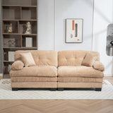Two-seat Sectional Sofa Modular Deep Seat Sofa Couch Chenille Sofa Sleeper Comfy Upholstered W676P278753