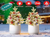 2PCS 50 LED Solar Artificial Christmas Tree - Lifelike Design with 2 Lighting Modes, 600mAh Battery 45456038