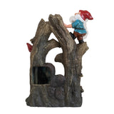 ZNTS 8.3x4.7x13.8" Decorative Woodland Gnome Water Fountain with LED Light, Brown W2078138941