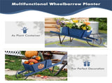 2 In 1 Wheelbarrow PlanterWooden Wagon Planter with 9 Magnetic Accessories for Garden Yard 43009863