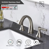 Widespread Bathroom Sink Faucets Two Handle 3 Hole Vanity Bath Faucet with Drain Assembly W122471404