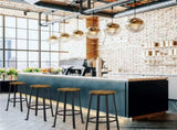 29.5" Metal Frame Backless Bar Stools for Kitchen/Bar, 2PCS, Rustic Brown 77042167
