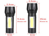 10Pcs Mini Zoomable LED Flashlight USB RechargeableCamping Hiking Flashlight Work light 09332566