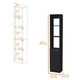 Brenda Linen Cabinet with 1 door, 3 open shelves B128P189937