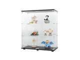 Two-door Glass Display Cabinet 3 Shelves with Door, Floor Standing Curio Bookshelf for Living Room W1806104445