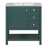 30inch Transitional Style Bathroom Vanity Cabinet Combo with Ceramic Sink WF320826AAF