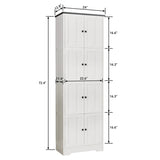 ZNTS Tall Storage Cabinet with 8 Doors and 4 Shelves, Wall Storage Cabinet for Living Room, Kitchen, 99782676