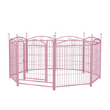 ZNTS Dog Playpen Indoor 32 inch 8 Panels Metal Dog Pen Pet Dog Fence Outdoor Exercise Pen with Doors, W368P234002