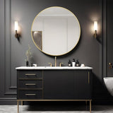 42 Inch Gold Metal Framed Round Bathrrom Mirror for Wall. W2203P304232
