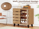 29.5" Farmhouse Shoe Cabinet - 4-Tier Shelves, 3 Adjustable Layers with 9 Height 05788312