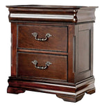 ZNTS Traditional Style Cherry 1pc Nightstand Only Solid wood 2-Drawers Hidden Top Drawer Intricate B011P144697