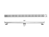 36 Inch Linear Shower Drain with Removable Brick Patterned Grate Cover, 304 Stainless Steel Shower 52423421