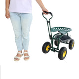 ZNTS Garden trolley Rolling work chair with wheels, garden stool for planting, 360 degree swivel seat, W227P207221