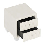 Elegant Velvet Nightstand with 2 Drawers and Crystal Handle, Storage Bedside Table with N733P210398A