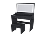New Large Mirror Vanity Desk for Bed room , Modern Makeup Vanity Set with Power Outlet and Hair 39453746