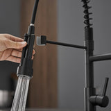 Commercial Stainless Steel Kitchen Faucet with Pull Down Sprayer, Single Handle Single Lever Kitchen W1932P224883