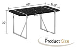 A rustic industrial rectangular MDF black dining table for 4-6 people, with a 1.5 "thick MDF desktop W1151P172403