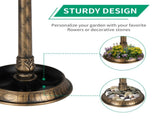 51*51*106cm Plastic Round Birdbath with Solar Light Bronze 28254494