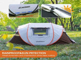 4-6 Persons White Brown Pop-Up Boat Tent T2602P172476