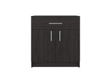 Barbados Pantry Cabinet 33" H with Top Drawer, Double Doors and Interior Shelves, Dark Walnut B097P474319