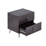2 Drawers MDF Nightstand with Plastic Legs, Espresso B016P253950