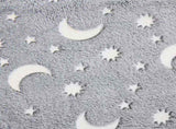 Glow-in-the-Dark Kids Foldable Sofa Bed All-Sponge Single Chaise Lounge Light Grey Star & Moon 72512975