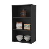 Guadalupe Wall Cabinet in Melamine with Open Storage, Black B128P244994